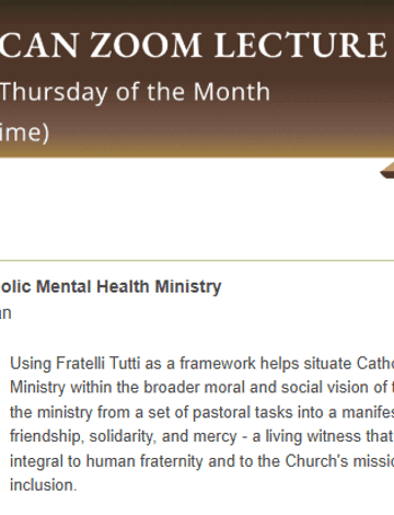 Fratelli Tutti and Catholic Mental Health Ministry